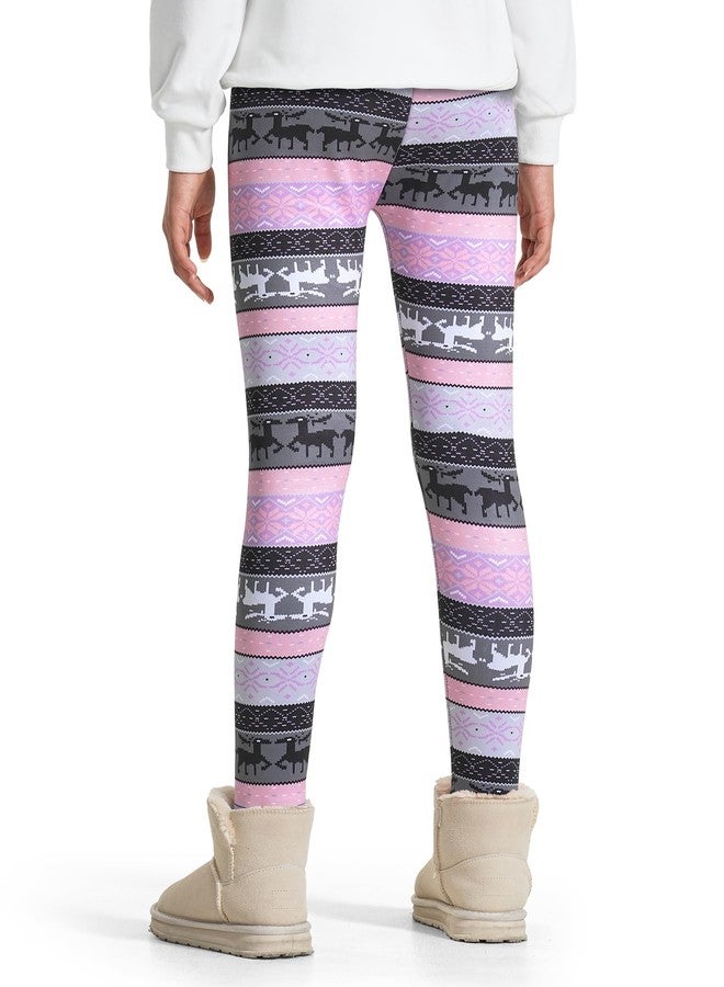 BOOPH Girls Winter Thick Warm Pant Fleece Lined Leggings 6-7Y Elk Purple - Image 5